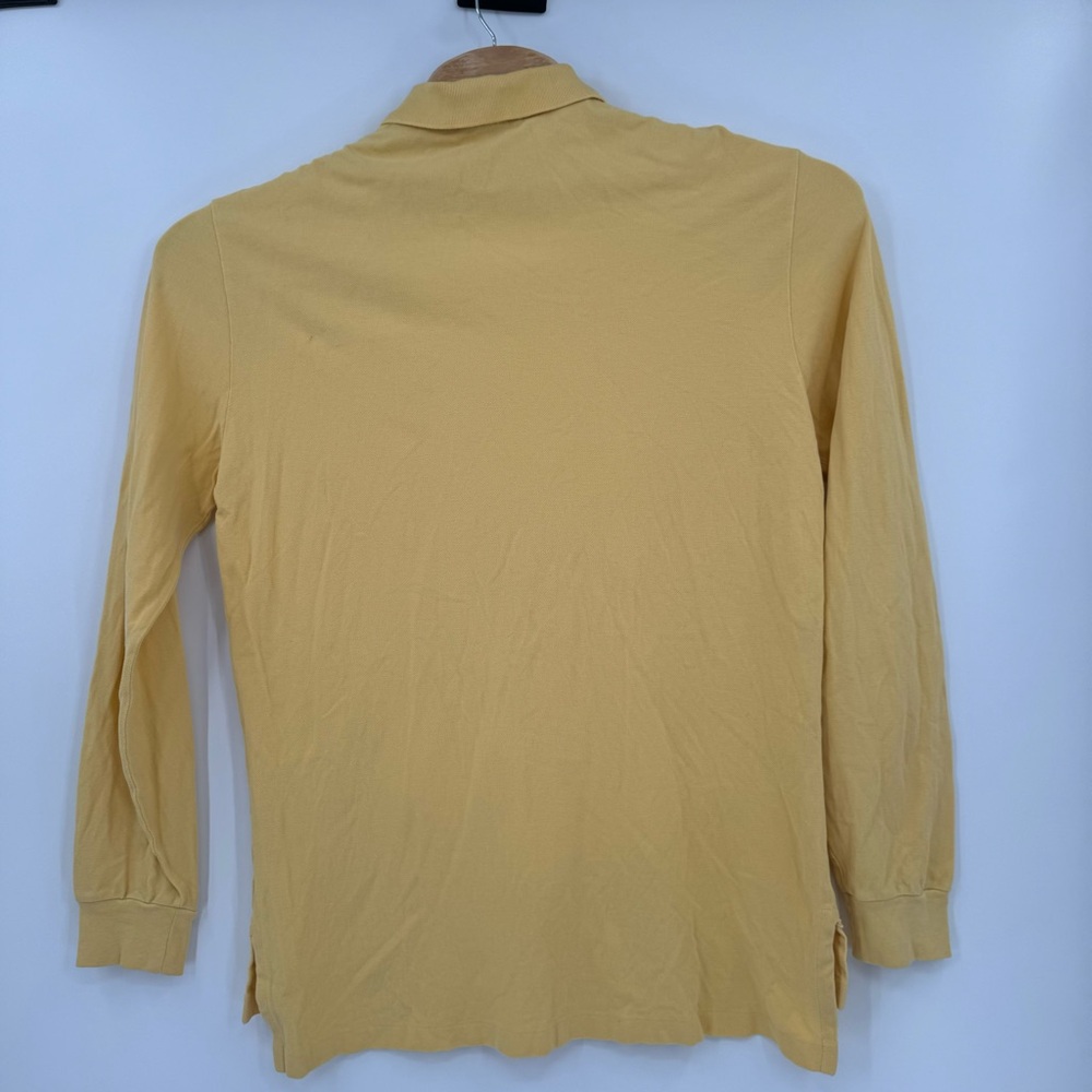 Polo Ralph Lauren Men’s Large Yellow 100% Cotton Long Sleeve Polo Shirt - Picture 3 of 7